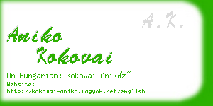 aniko kokovai business card